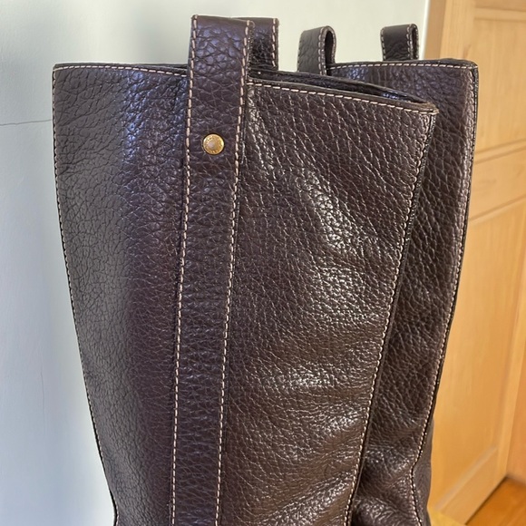 🇮🇹 Dolce & Gabbana Chocolate Brown Pebbled Leather High Riding Boots, Size 41 - Picture 6 of 16